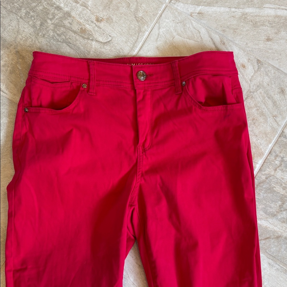 Chico’s Slim Leg Red Crop Pants
